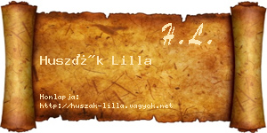 Huszák Lilla névjegykártya